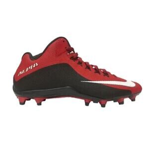 Nike 12.5 Men Red Black Alpha Pro 2 TD Bred Cleat Football Sport Field Grass
